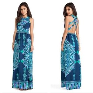 Revolve Lovers + Friends Kitty Cat Maxi Dress Medium Bohemian Beachy Long Event